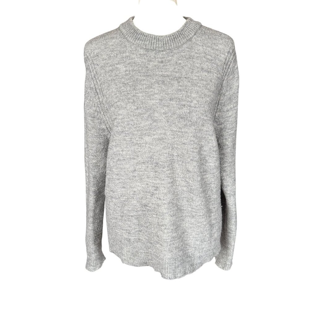 a new day women's pullover sweater gray long sleeve stretchy size small